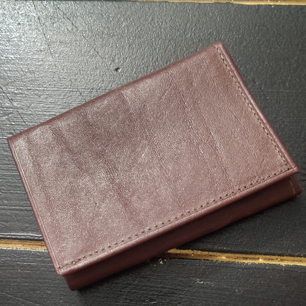Amity- Men's***VINTAGE*** Rich Brown/Maroon Leather Card Holder/Wallet